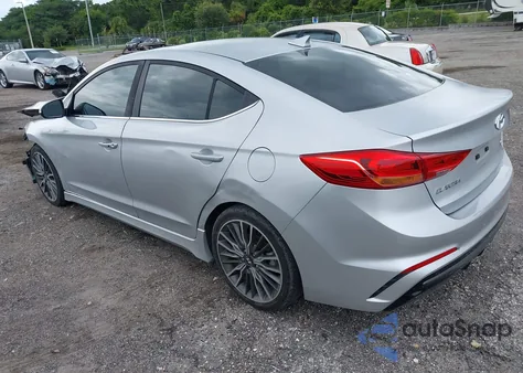 2018 Hyundai Elantra Sport z USA, uszkodzony, nr VIN KMHD04LB2JU474012